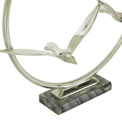 Image showing  Aluminum Modern Bird Sculpture, 18 in. x 19 in. x 5 in., Silver