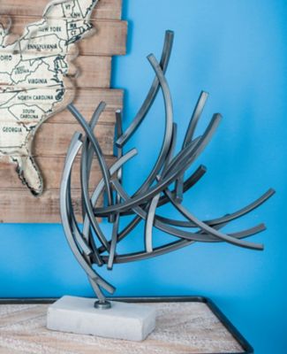 Harper & Willow Grey Metal Contemporary Sculpture, Abstract, 23 in. x 16 in. x 6 in.