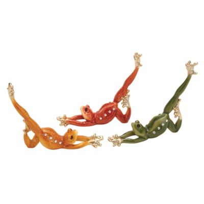 Image showing  3 pc. Multicolor Polystone Frog Sculptures, 7 in. x 6 in.