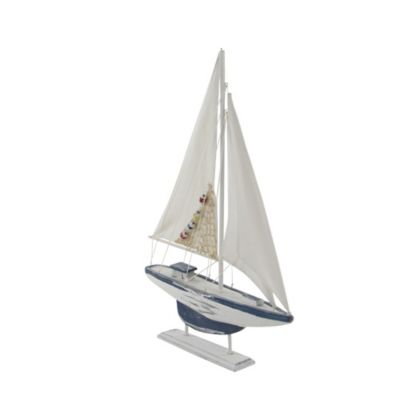 Image showing  Wood Coastal Sailboat Sculptures, 25 in. x 17 in., White, 2 pc.