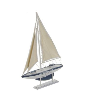Image showing  Wood Coastal Sailboat Sculptures, 25 in. x 17 in., White, 2 pc.