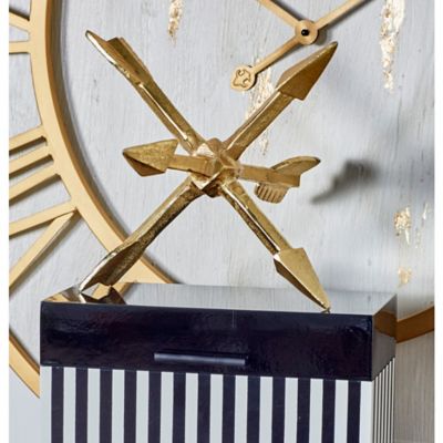 Harper & Willow Gold Aluminum Glam Sculpture, Geometric, 12 in. x 12 in. x 12 in.