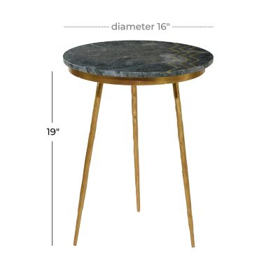 Image showing  Contemporary Marble Accent Table, Gold