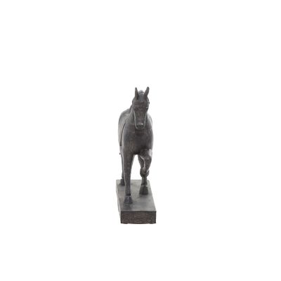 Image showing 3 th Harper & Willow Traditional Polystone Standing Horse Table Sculpture, 9 in. x 9 in. x 3 in., Brown