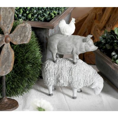 Image showing  Polystone Stacking Animals Sculpture, 12 in. x 9 in. x 4 in., Gray