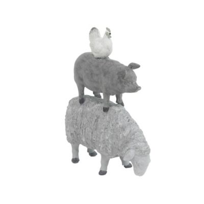 Image showing 5 th Harper & Willow Polystone Stacking Animals Sculpture, 12 in. x 9 in. x 4 in., Gray