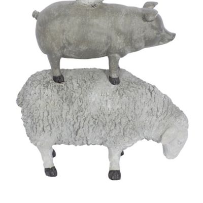 Image showing 7 th Harper & Willow Polystone Stacking Animals Sculpture, 12 in. x 9 in. x 4 in., Gray