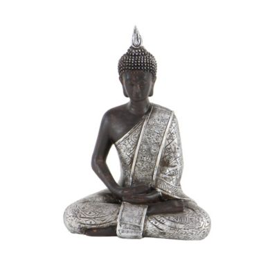 Image showing  Polystone Buddha Sculpture, 8 in. x 6 in. x 4 in., Black