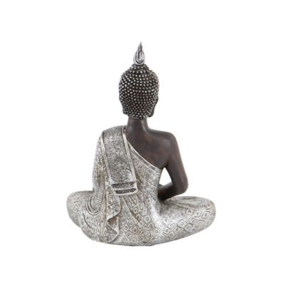Image showing  Polystone Buddha Sculpture, 8 in. x 6 in. x 4 in., Black