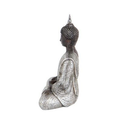 Image showing  Polystone Buddha Sculpture, 8 in. x 6 in. x 4 in., Black