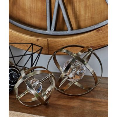 Harper & Willow 3 pc. Silver Metal Glam Geometric Sculptures, 4 in., 6 in., 8 in.