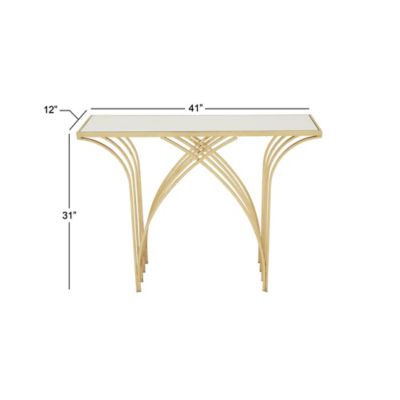 Harper & Willow Gold Modern Metal Console Table, 31 in. x 41 in.