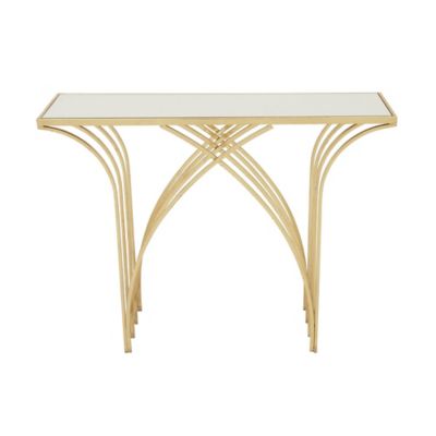 Image showing  Modern Metal Console Table, 31 in. x 41 in., Gold