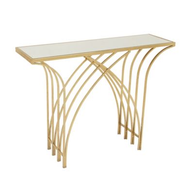 Image showing  Modern Metal Console Table, 31 in. x 41 in., Gold