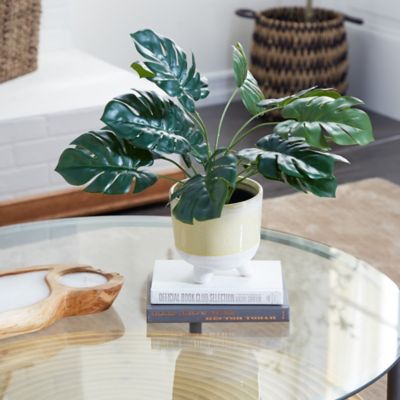 Harper & Willow Green Faux Foliage Monstera Artificial Plant with Black Plastic Pot 21 in. x 20 in. x 16 in.