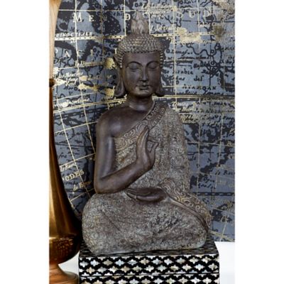Harper & Willow Polystone Buddha Sculpture, 21 in. x 11 in. x 7 in., Brown
