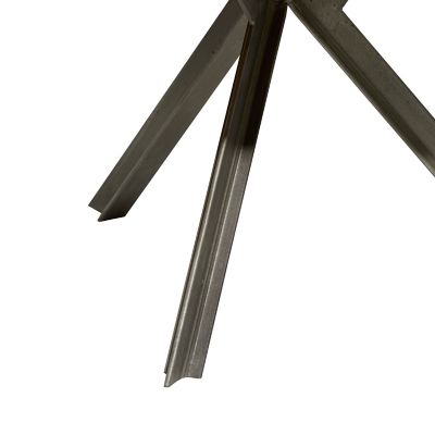 Image showing  Brown Wood Industrial Coffee Table with Grey Metal Tripod Base 36" x 36" x 17"