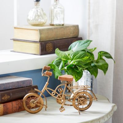 Harper & Willow Gold Metal Vintage Sculpture Bicycle, 8 in. x 11 in. x 4 in.
