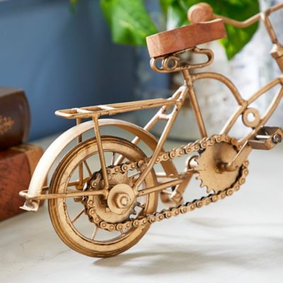 Image showing  Metal Vintage Sculpture Bicycle, 8 in. x 11 in. x 4 in., Gold