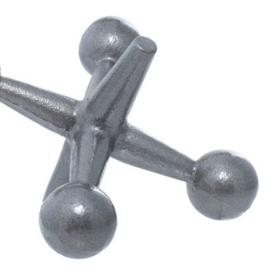 Image showing  Metal Jack Sculpture Set, 7 in., 9 in., 5 in., Gray, 3 pc.