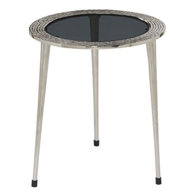 Image showing  Silver Contemporary Aluminum Accent Table, 22 in. x 19 in.