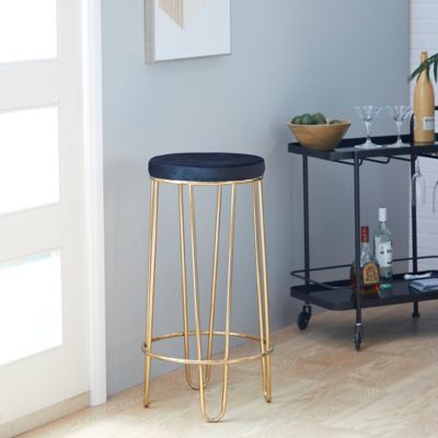 Harper & Willow Metal Contemporary Bar Stool, 31 in. x 17 in. x 17 in., Gold