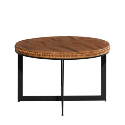 Image showing  Square Wood Industrial Coffee Table, 16 in. x 30 in. x 30 in., Brown