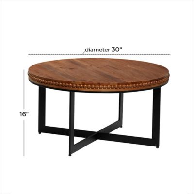 Image showing  Square Wood Industrial Coffee Table, 16 in. x 30 in. x 30 in., Brown