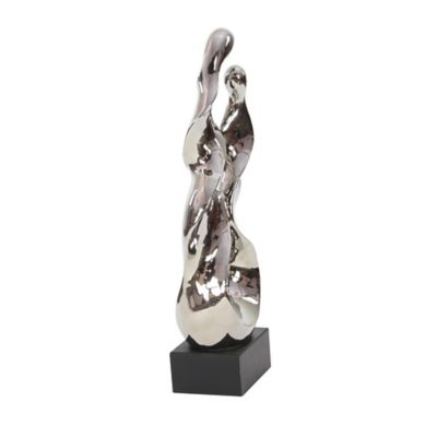 Image showing  Silver Ceramic Modern Sculpture, Abstract, 27 in. x 10 in. x 6 in.