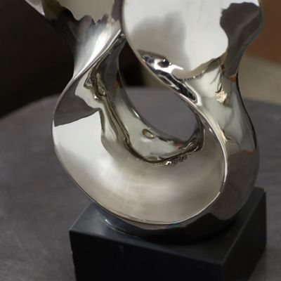 Image showing 7 th Harper & Willow Silver Ceramic Modern Sculpture, Abstract, 27 in. x 10 in. x 6 in.