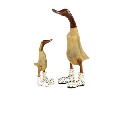 Image showing  2 pc. Brown Bamboo Duck Sculpture Set, 17 in., 11 in.