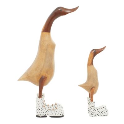 Image showing  2 pc. Brown Bamboo Duck Sculpture Set, 17 in., 11 in.
