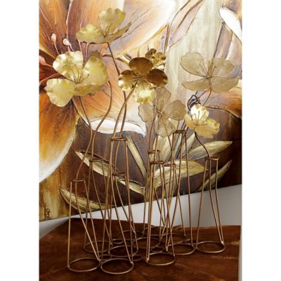 Harper & Willow Gold Metal Traditional Nature Sculpture, 21 in. x 16 in. x 9 in.