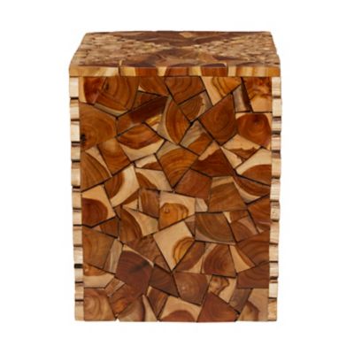 Image showing  Teak Natural Stool, 18 in., Brown
