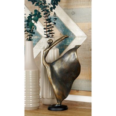 Harper & Willow Brass Polystone Traditional Sculpture, Dancer, 13 in. x 7 in. x 5 in.