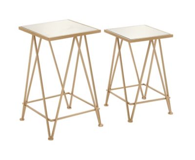 Image showing  Metal Contemporary Accent Tables, Gold, 2-Pack