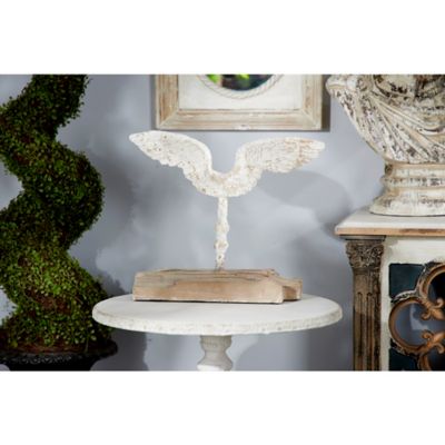 Harper & Willow Beige Resin Vintage Wings Sculpture, 16 in. x 18 in. x 6 in.