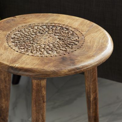 Image showing  Mango Wood Traditional Accent Table, Brown, 96078