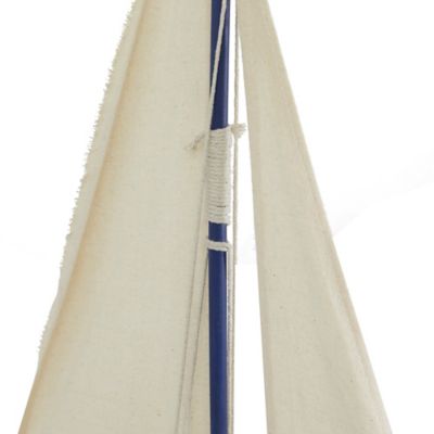 Image showing  Coastal Wooden Sailboat Sculpture, 28 in. x 17 in. x 3 in., Dark Blue