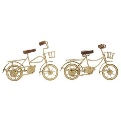 Image showing  Metal Traditional Motorcycle Sculpture, 8 in. x 11 in. x 5 in., Gold