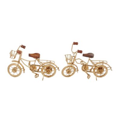 Image showing  Metal Traditional Motorcycle Sculpture, 8 in. x 11 in. x 5 in., Gold