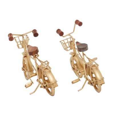 Image showing  Metal Traditional Motorcycle Sculpture, 8 in. x 11 in. x 5 in., Gold