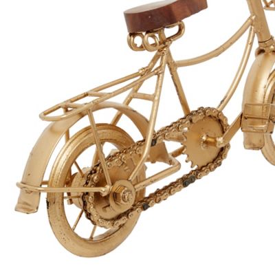 Image showing  Metal Traditional Motorcycle Sculpture, 8 in. x 11 in. x 5 in., Gold