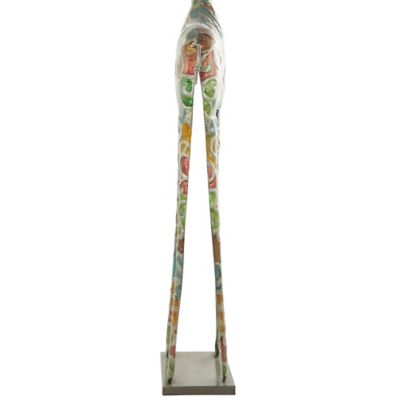 Image showing  Metal Giraffe Sculpture, 73 in. x 17 in. x 3 in., Multicolor