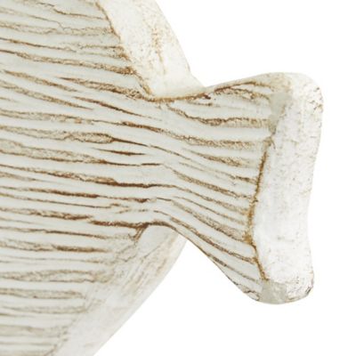 Image showing  Ceramic Coastal Fish Sculptures, 13 in., 9 in., White, 2 pc.