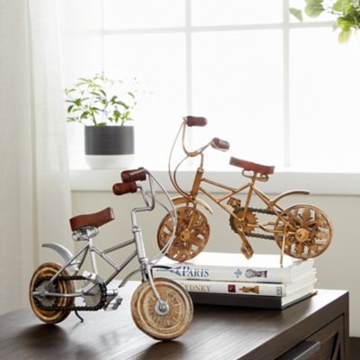 Harper & Willow Multicolor Metal Vintage Bicycle Sculptures, 10 in. x 8 in., 2 pc.