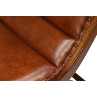 Image showing  2 pc. Brown Teak Wood Natural Accent Chair, 33 in., 16 in.