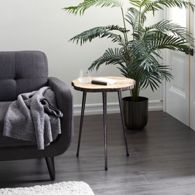 Harper & Willow Natural Aluminum Accent Table, Brown