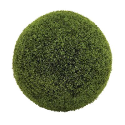 Image showing  22 in. Artificial Green Indoor/Outdoor Boxwood Topiary