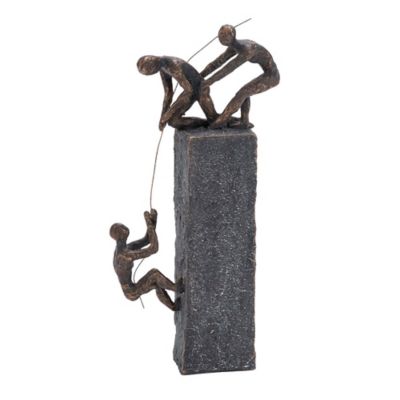 Image showing  Polystone Rock Climber Sculpture, 17 in. x 7 in. x 3 in., Gray